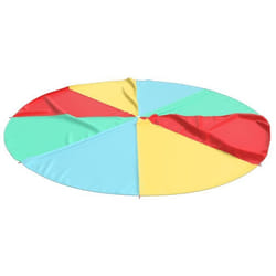 vidaXL Parachute de jeu pour enfants Ø35 m tissu jeu de parachute parachute arc-en-ciel parachute daire de jeux 94239