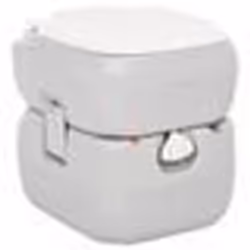 vidaXL Toilette de camping portable gris et blanc 22+12 L PEHD