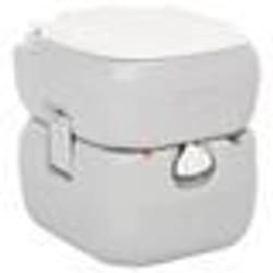 vidaXL Toilette de camping portable gris et blanc 22+12 L PEHD