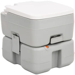 Vidaxl - Toilette de camping portable gris et blanc 15+10 l pehd