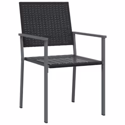 VidaXL 364098 chaise d'extérieur Terrace Polyuréthane, Acier Noir