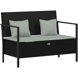 Vidaxl - Banc de Jardin à 2 Places avec Coussins Noir Résine Tressée