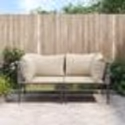 vidaXL Canapés d'angle de jardin et coussins 2 pcs gris résine tressée