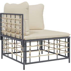 Vidaxl - Canapé d'angle de jardin avec coussin beige résine tressée