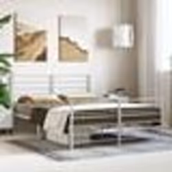 vidaXL Cadre de lit métal avec tête de lit-pied de lit blanc 140x190cm 352386