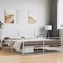vidaXL Cadre de lit métal avec tête de lit-pied de lit blanc 180x200cm 352390
