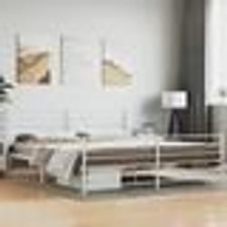 vidaXL Cadre de lit métal avec tête de lit-pied de lit blanc 180x200cm 352390