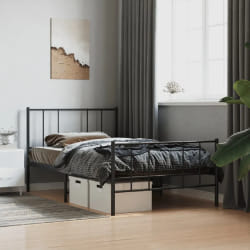 vidaXL Cadre de lit métal - Noir - 75x190 cm
