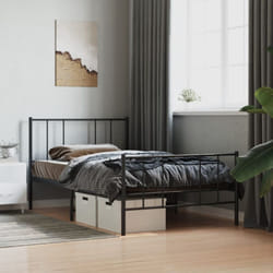 Vidaxl - Cadre de lit métal sans matelas avec pied de lit noir 80x200 cm
