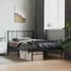 vidaXL Cadre de lit métal avec tête de lit-pied de lit noir 90x200 cm 352491