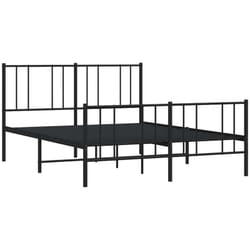 Cadre de lit métal sans matelas avec pied de lit noir 150x200cm vidaXL