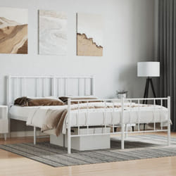 Vidaxl - Cadre de lit métal avec tête de lit/pied de lit blanc 140x190cm