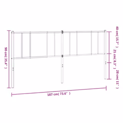 VidaXL 352565 tête de lit et pied de lit Blanc - Vue supplémentaire 6