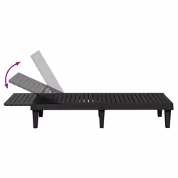 VidaXL 364148 chaise d'extérieur Linge Polypropylène (PP) Noir - Vue supplémentaire 8