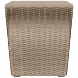 Cette table de jardin élégante, dotée d'un compartiment de rangement pratique et d'un couvercle amovible, est un complément i ...