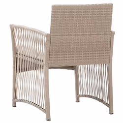 VidaXL 363408 chaise d'extérieur Terrace Siège rembourré Polyuréthane, Acier Beige, Crème, Blanc - Vue supplémentaire 5