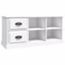 vidaXL Meuble TV blanc 102x35,5x47,5 cm bois d'ingénierie