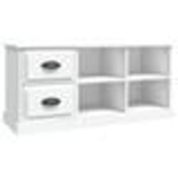 vidaXL Meuble TV blanc 102x35,5x47,5 cm bois d'ingénierie