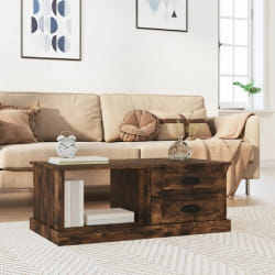 vidaXL Table basse Chêne fumé