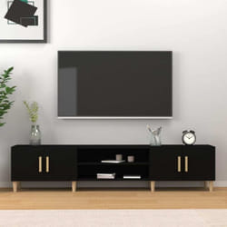 Vidaxl - Meuble tv noir 180x31,5x40 cm bois d'ingénierie