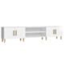 vidaXL Meuble TV blanc brillant 180x31,5x40 cm bois d'ingénierie