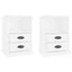 vidaXL Tables de chevet 2 pcs blanc brillant 43x36x60 cm