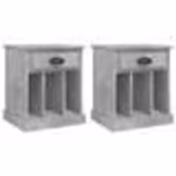 vidaXL Tables de chevet 2 pcs gris béton 43x36x50 cm