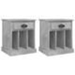 vidaXL Tables de chevet 2 pcs gris béton 43x36x50 cm