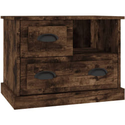 Table de chevet chêne fumé 60x39x45 cm Vidaxl
