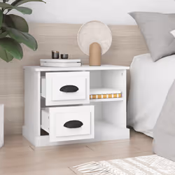 VidaXL 816368 Table de nuit et table de chevet Blanc