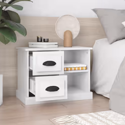 VidaXL 816370 Table de nuit et table de chevet Blanc