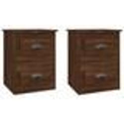 vidaXL Tables de chevet murales 2 pcs Chêne marron 41,5x36x53 cm