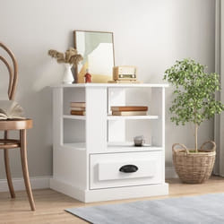 vidaXL Table d'appoint blanc 50x50x60 cm bois d'ingénierie