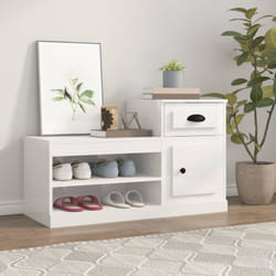 Vidaxl - Armoire à chaussure blanc brillant 100x42x60 cm bois ingénierie