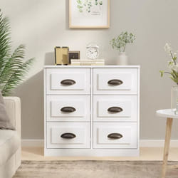 vidaXL Buffet blanc brillant 70x35,5x67,5 cm bois d'ingénierie