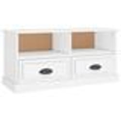 vidaXL Meuble TV blanc 93x35,5x45 cm bois d'ingénierie