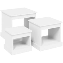 Tables basses 3 pcs blanc bois d'ingénierie vidaXL