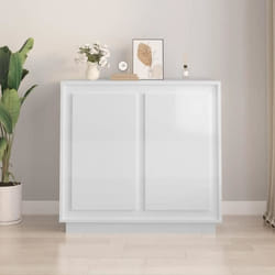 vidaXL Buffet blanc brillant 80x34x75 cm bois d'ingénierie