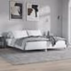 vidaXL Cadre de lit blanc brillant 200x200 cm bois dingénierie 832111