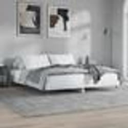 vidaXL Cadre de lit blanc brillant 200x200 cm bois dingénierie 832111