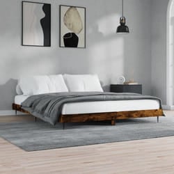 Cadre De Lit Sans Matelas Chêne Fumé 200x200 Cm Bois Ingénierie Vidaxl