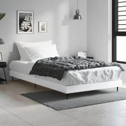 VIDAXL Cadre de lit blanc brillant 90x200