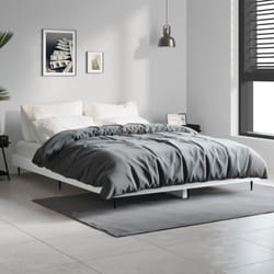 Cadre De Lit Sans Matelas Blanc Brillant 135x190 Cm Vidaxl