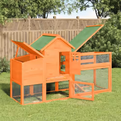 Le poulailler en bois offre un endroit confortable et accueillant pour les petits animaux, en particulier les poules, et leur ...