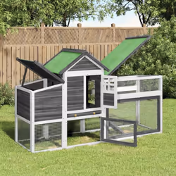 Le poulailler en bois offre un endroit confortable et accueillant pour les petits animaux, en particulier les poules, et leur ...