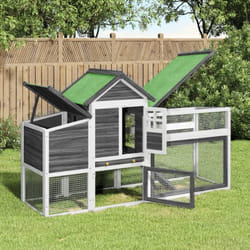 Vidaxl - Poulailler gris 186,5x58,5x113 cm bois massif de pin