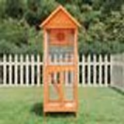vidaXL Maison à oiseaux marron 60x58,5x160 cm bois massif de pin