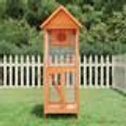 vidaXL Maison à oiseaux marron 60x58,5x160 cm bois massif de pin