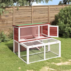 Ce clapier avec un centre d'activités spacieux et une aire de couchage, offre un endroit sûr et confortable où vos amis à fou ...