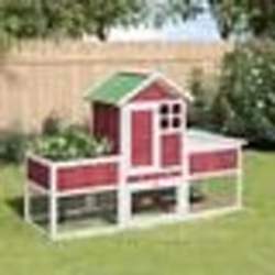 vidaXL Clapier rouge 170x63x113 cm bois de pin massif